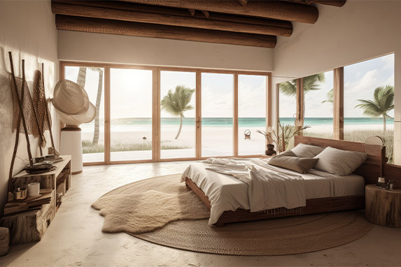 Beachfront resort villa